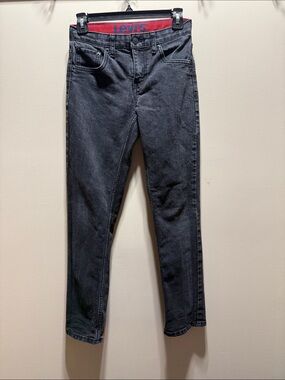 Levi's Boys Skinny Jeans in Washed Black with Red Waistband Accent